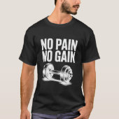 No Pain No Gainヴィンテージダンベルトレーニング Tシャツ (正面)