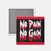 No Pain No Gain引用文フィットネス赤白黒 マグネット (正面/裏面)