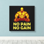 no pain no gain キャンバスプリント (インサイチュ (ウッドフロア))