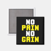 No Pain, No Gain – ジムトレーニング やる気を起こさせる マグネット (正面/裏面)