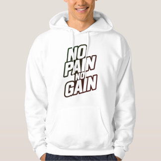 No Pain No Gain パーカー – モチベーションアップのジムワークアウト パーカ