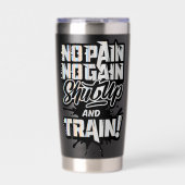 No Pain No Gain パーソナライズされた Gymのモチベーション 保温保冷タンブラー (正面)