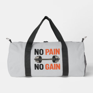 No Pain No Gain - ビンテージ バーベル ジム フィットネス ダッフルバッグ