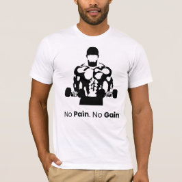 No Pain No Gain Bodybuilding & Fitness Gym T-Shirt Tシャツ