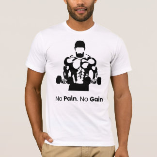 No Pain No Gain Bodybuilding & Fitness Gym T-Shirt Tシャツ