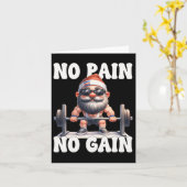 No Pain No Gain Fitness Gnome Love Weightlifting T カード (黄色い花)