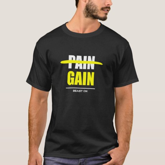 No Pain No Gain Fitness Gym Bodybuilding Training  Tシャツ (正面)