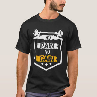 No Pain No Gain Gymトレーニングフィットネストレーニング Tシャツ