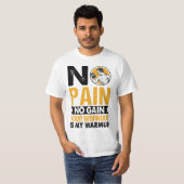 No Pain No Gain Gymトレーニング引用文メンズTシャツ Tシャツ (正面フル)