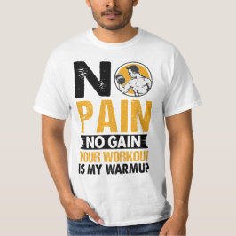 No Pain No Gain Gymトレーニング引用文メンズTシャツ Tシャツ