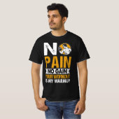 No Pain No Gain Gymトレーニング引用文メンズTシャツ Tシャツ (正面フル)