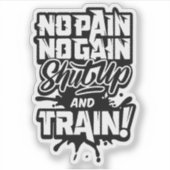 No Pain No Gain Gymモチベーション – トレーニングフィットネス シール (正面)