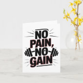 No Pain No Gain Gym Motivation Bodybuilding Quotes カード (黄色い花)