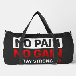No Pain No Gain Gym Motivation T-Shirt Fit ダッフルバッグ
