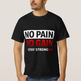 No Pain No Gain Gym Motivation T-Shirt Fit Tシャツ