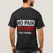 No Pain No Gain Gym Motivation T-Shirt Fit Tシャツ (裏面)