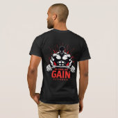 No Pain No Gain – Hardcore Gym Fitness Design Tシャツ (裏面フル)