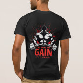 No Pain No Gain – Hardcore Gym Fitness Design Tシャツ (裏面)
