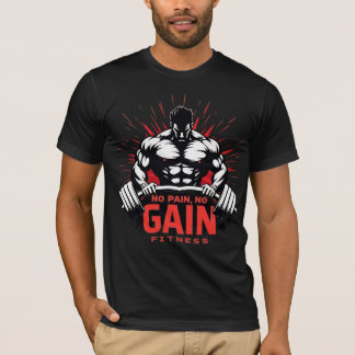 No Pain No Gain – Hardcore Gym Fitness Design Tシャツ