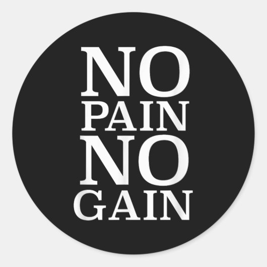 No Pain No Gain Motivation  ラウンドシール (正面)