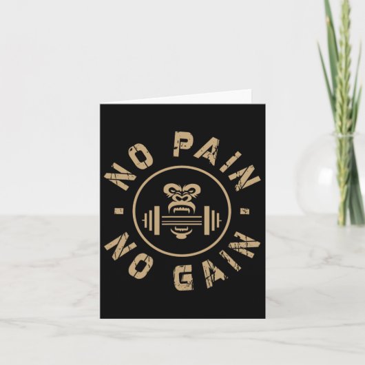 No Pain No Gain Motivational Bodybuilding Gym Work カード (正面)