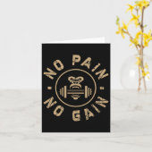 No Pain No Gain Motivational Bodybuilding Gym Work カード (黄色い花)