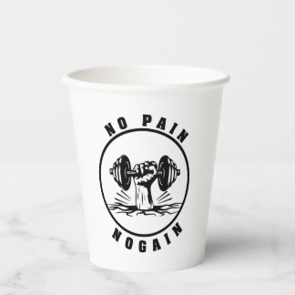 No Pain No Gain Paper Cups for fitness lovers 紙コップ