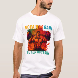 No Pain No Gain Shut Up And Train T-Shirt Tシャツ