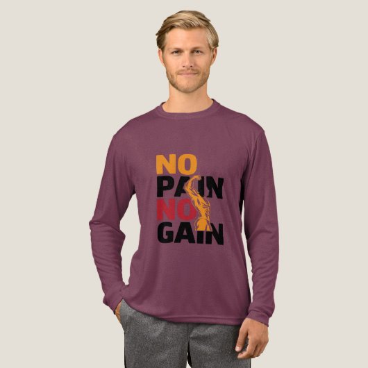 No Pain No Gain Tシャツデザイン トライブレンドTシャツ (正面全体)