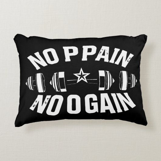 No Pain No Gain Workout Barbell アクセントクッション (正面)