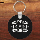 No Pain No Gain Workout Barbell キーホルダー (裏面)