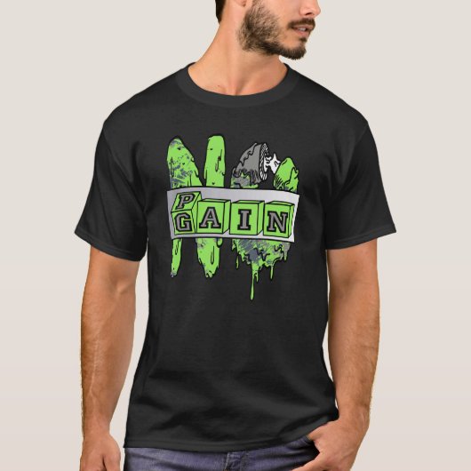No Pain No Gain Yup Retro Green Bean 5s Unisex Mat Tシャツ (正面)