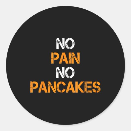 No Pain No Pancakes Gym Workout Fitness Powerlifti ラウンドシール (正面)