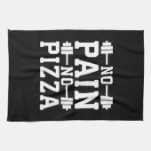 No Pain, No Pizza - Carbs - おもしろいトレーニングノベルティ キッチンタオル (横)