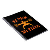 No Pain, No Pizza - Carbs - おもしろいトレーニングノベルティ ノートブック (右側)