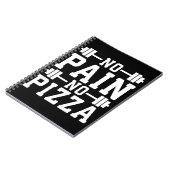 No Pain, No Pizza - Carbs - おもしろいトレーニングノベルティ ノートブック (左側)