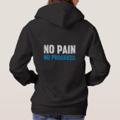 No Pain No Progress Hoodie Motivational Gym Wear パーカ (裏面)