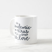 No Pandomic ストップ Love — GRAY コーヒーマグカップ (正面左)