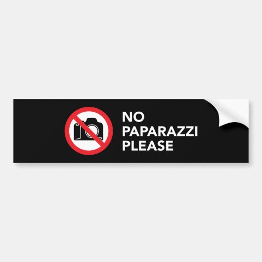 No Paparazziお願い – 写真なし バンパーステッカー (正面)