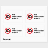 No Paparazziお願い – 写真なし 長方形シール (シート)