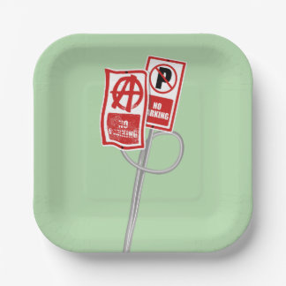 No parking anarchy sign ペーパープレート