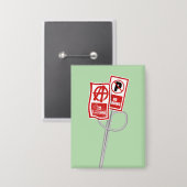No parking anarchy sign 缶バッジ (正面/裏面)