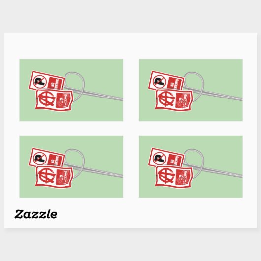 No parking anarchy sign 長方形シール (シート)