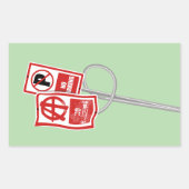 No parking anarchy sign 長方形シール (正面)
