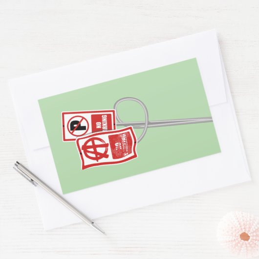 No parking anarchy sign 長方形シール (封筒)