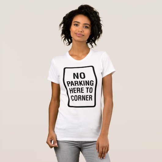 No Parking Road Sign Womens T-Shirt Tシャツ (正面フル)