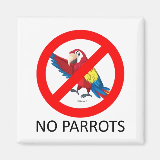NO PARROTS冷蔵庫用マグネット マグネット (正面)