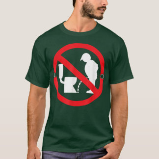 No Peeing Lazyハロウィーンの衣装ピーおもしろいサイン Tシャツ