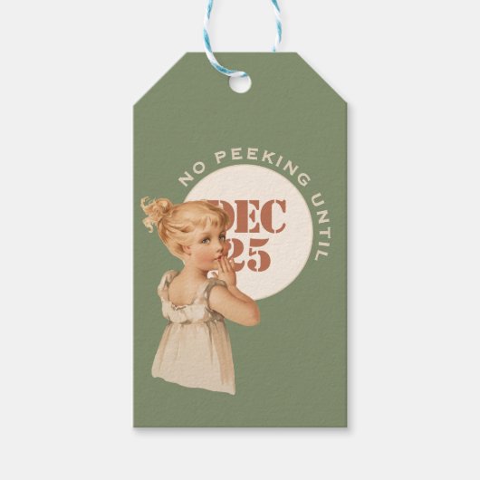 No Peek Until Dec 25ギフトラベル ギフトタグ (正面)