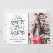 No Peeking家族のクリスマスフォトプレイド シーズンカード (正面)